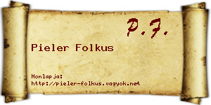 Pieler Folkus névjegykártya